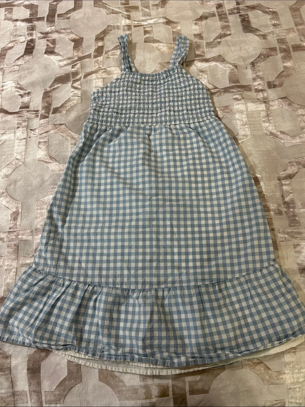 Carter's Light Blue Gingham Smocked Sundress